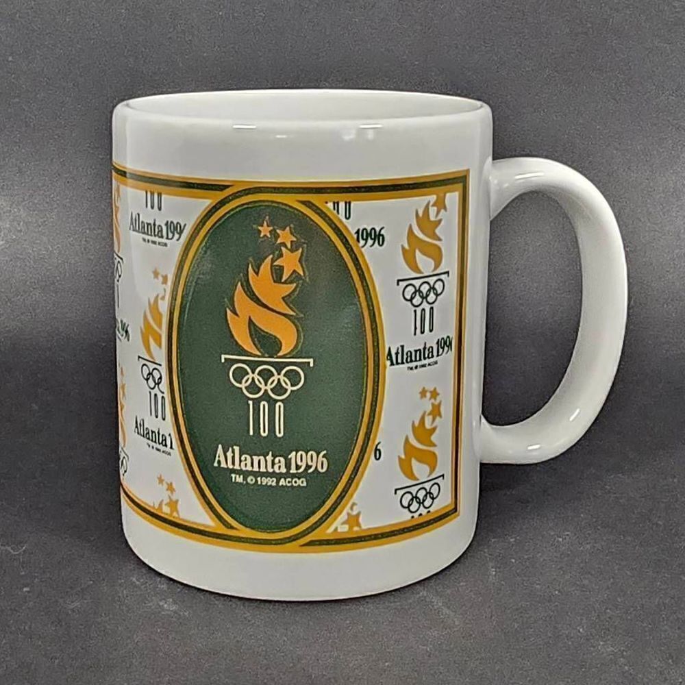 Vintage 1996 Atlanta Olympics Torch Ceramic Mug Heat Activated Color Changing‎